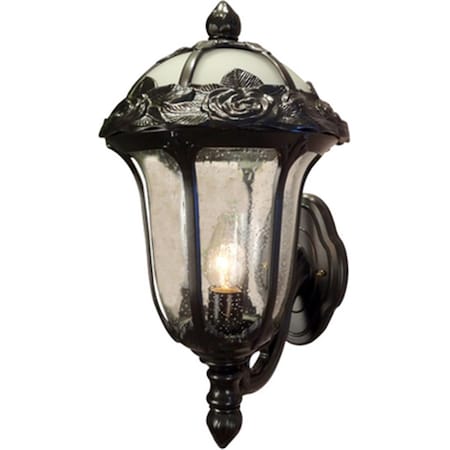 Special Lite Products Rose Garden Medium Post Mount Light with Seedy Glass, Oil Rubbed Bronze F-2710-ORB-SG